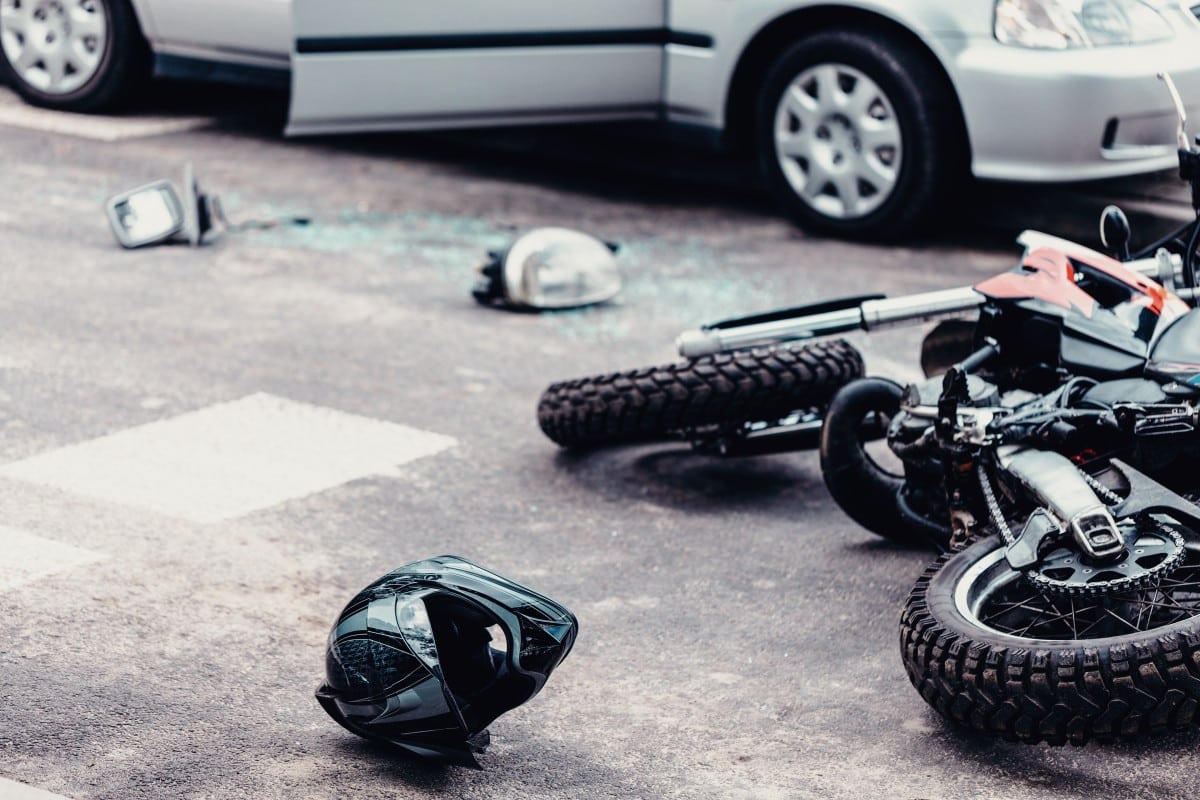 motorcycle accident with helmet