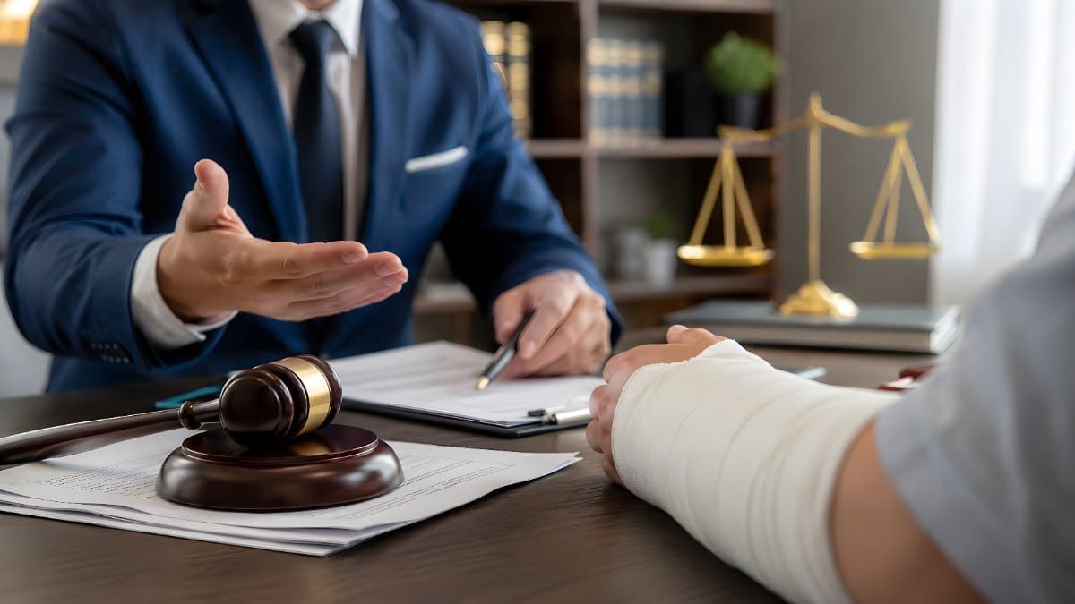 Attorney meeting with an injured client to file a personal injury claim in Missouri