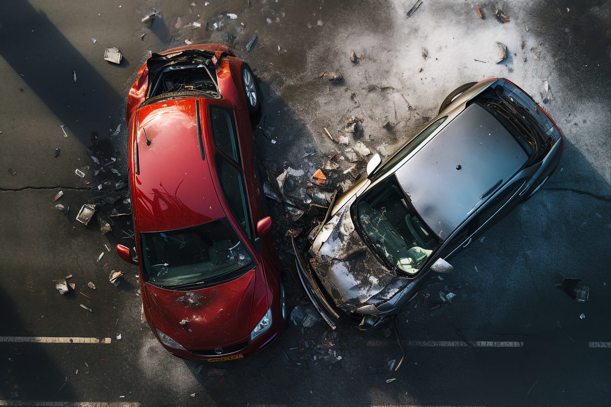 Missouri vs. Kansas car accident laws: two cars after a collision